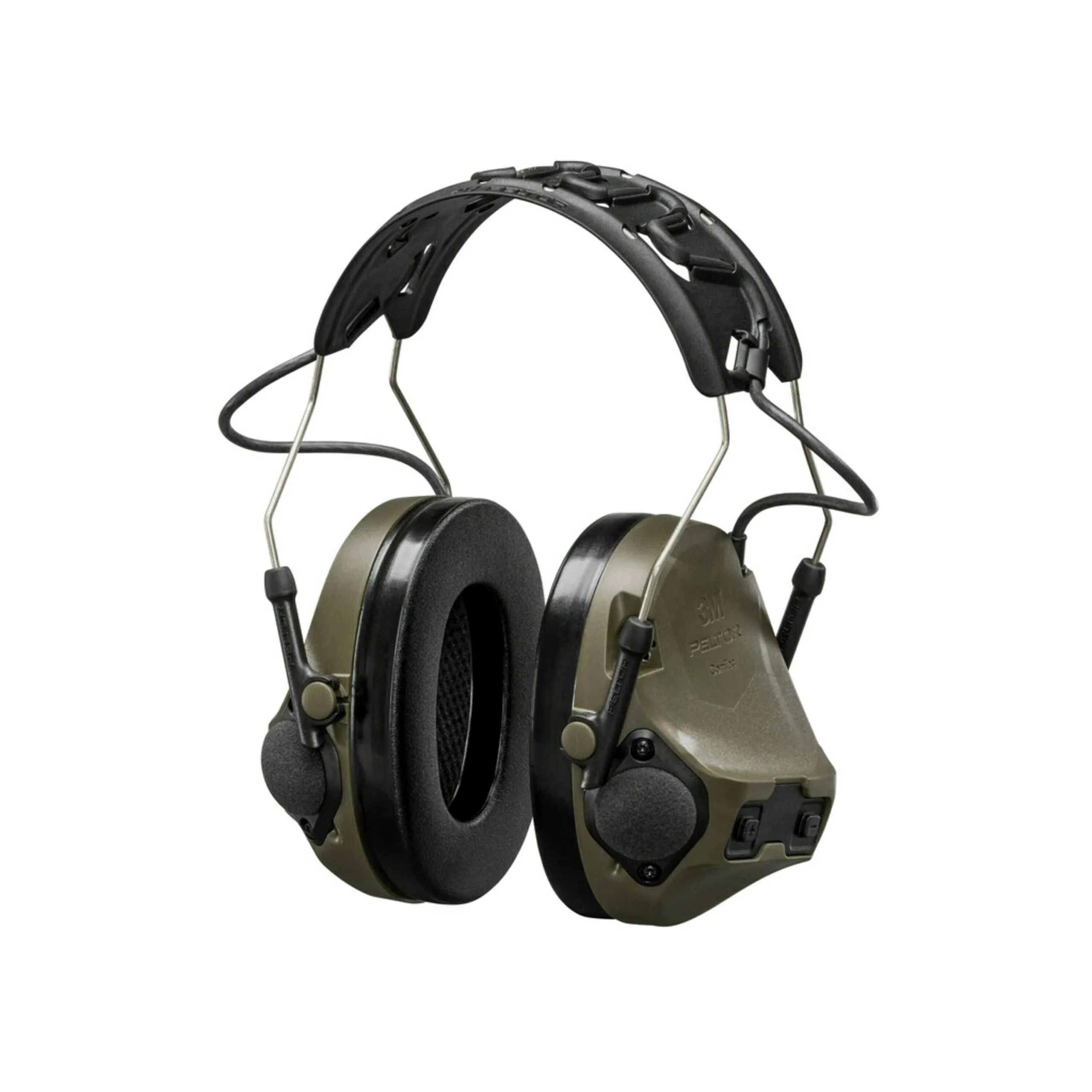 3M Peltor ComTac VIII Headset für taktische Einsätze Hearing Defender, faltbar, Kopfbügel, Grün Olivgrün, MT14H418A-02 GN