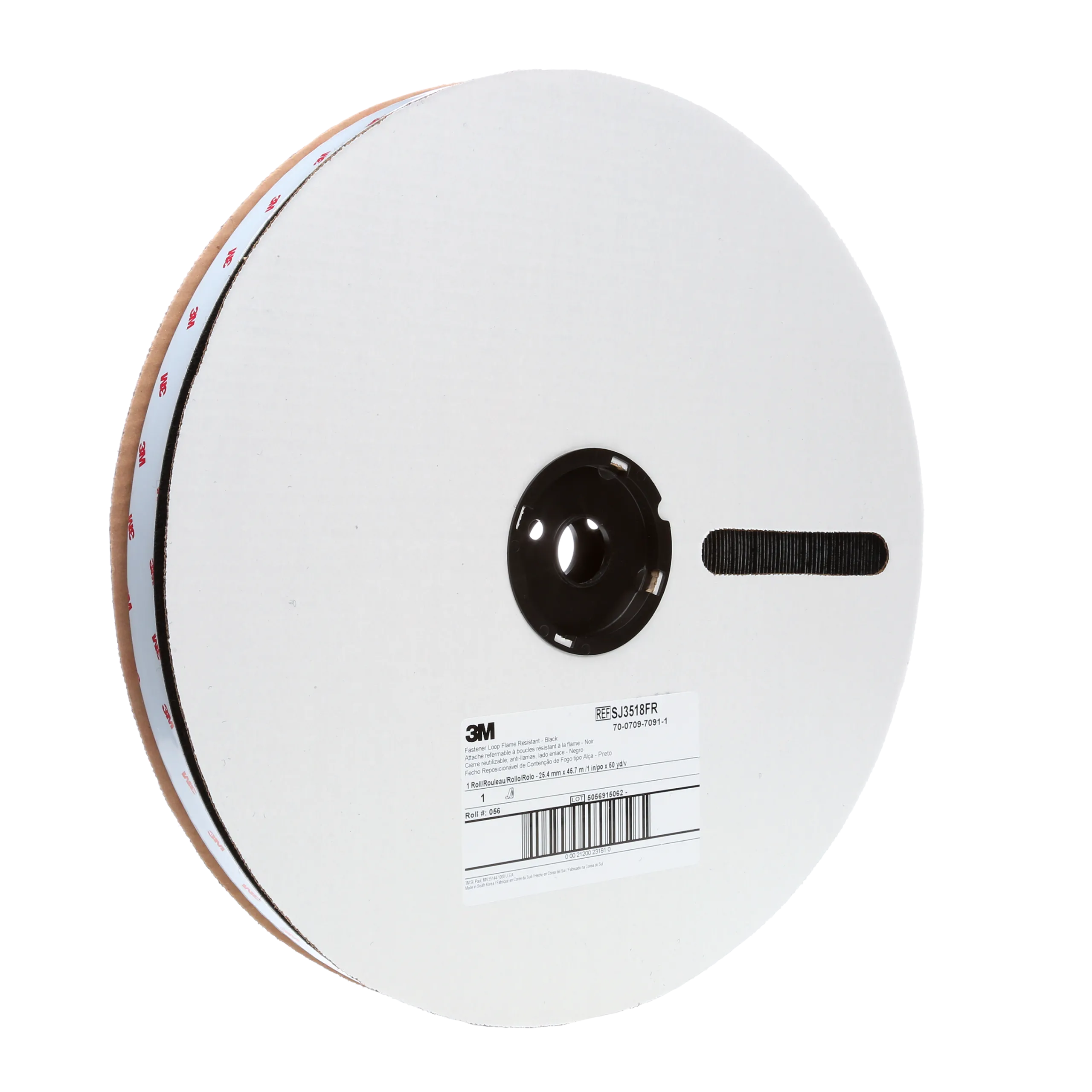 3M Schwer Entflammbares Schlaufenband SJ3518FR, Schwarz, 25 mm x 45.7 m, 3.6 mm, Innenbereich