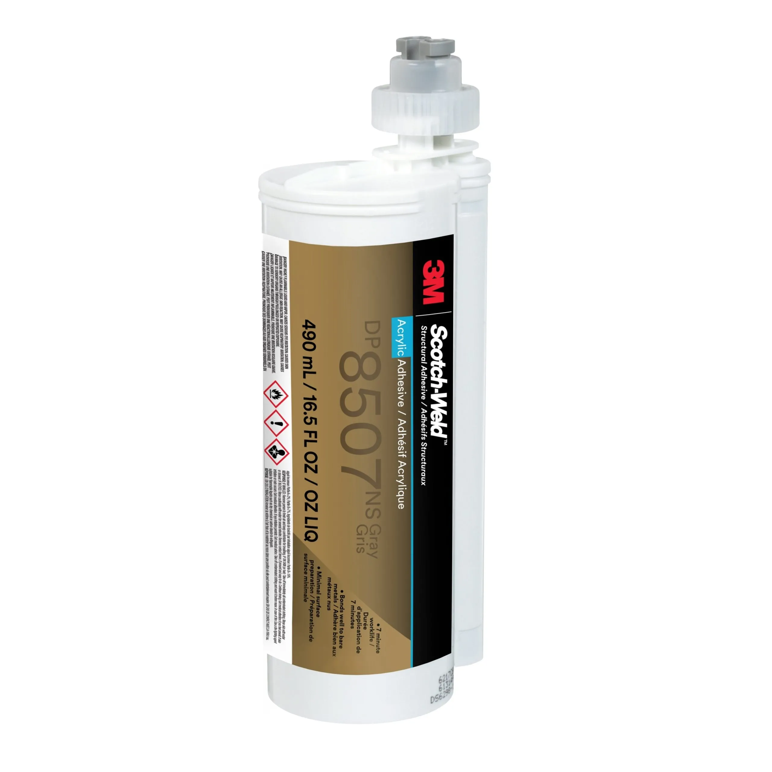 3M Scotch-Weld 2-Komponenten-Konstruktionsklebstoff auf Acrylatbasis für das EPX System DP 8507 NS, Grau, 490 ml