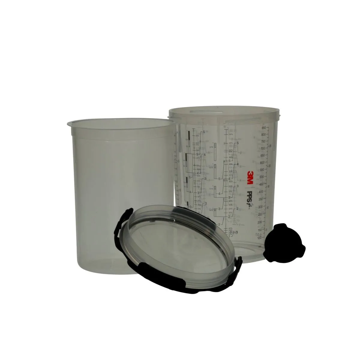 3M PPS Serie 2.0 Set, Groß, 850 ml, 125μ Filter, 50 Innenbecher / 50 Deckel / 32 Verschlusskappen / 1 Außenbecher #26740