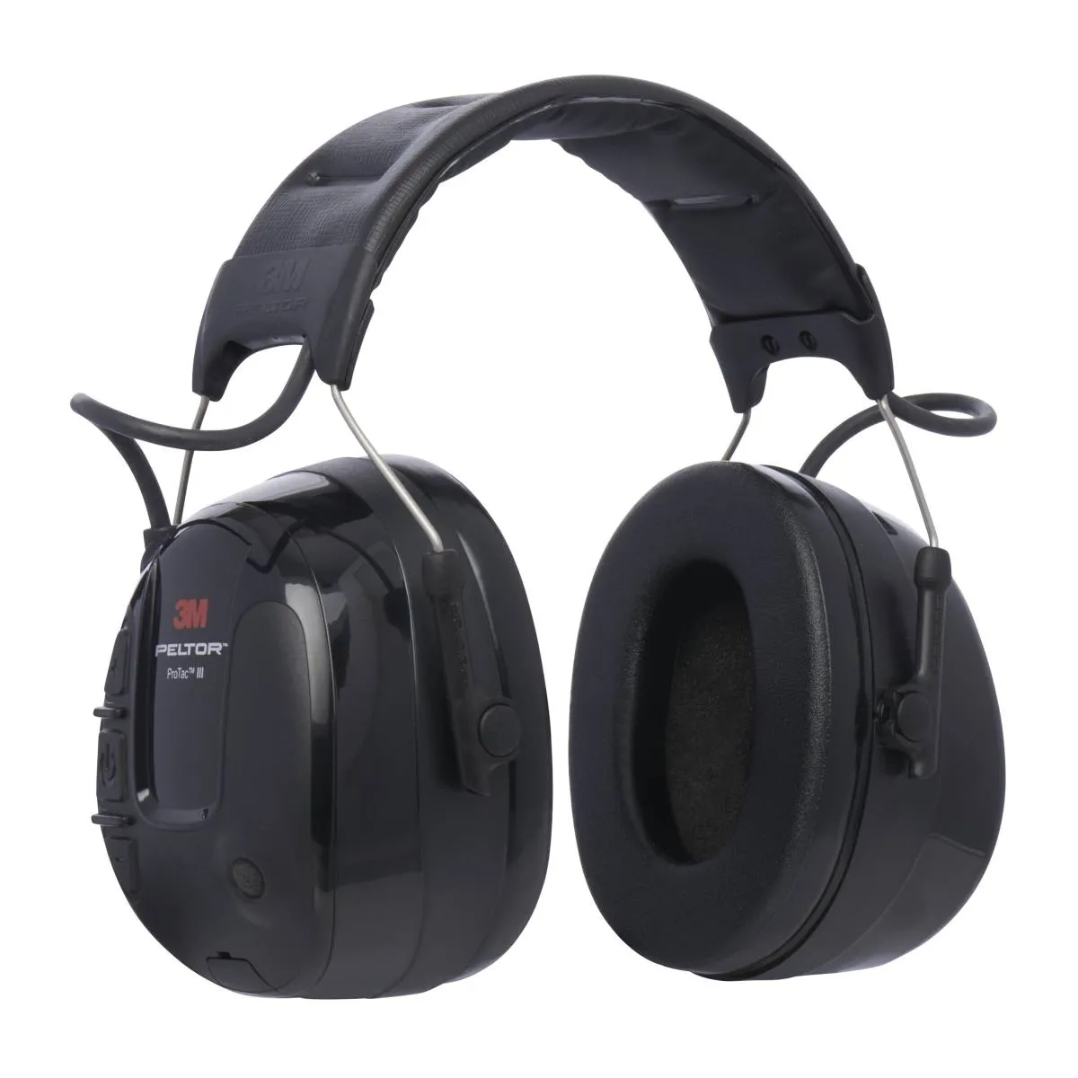 3M Peltor ProTac III Headset, schwarz, Kopfbügel, mit aktiver, pegelabhängiger Dämmtechnologie zum Wahrnehmen von Umgebungsgeräuschen, SNR = 32 dB,