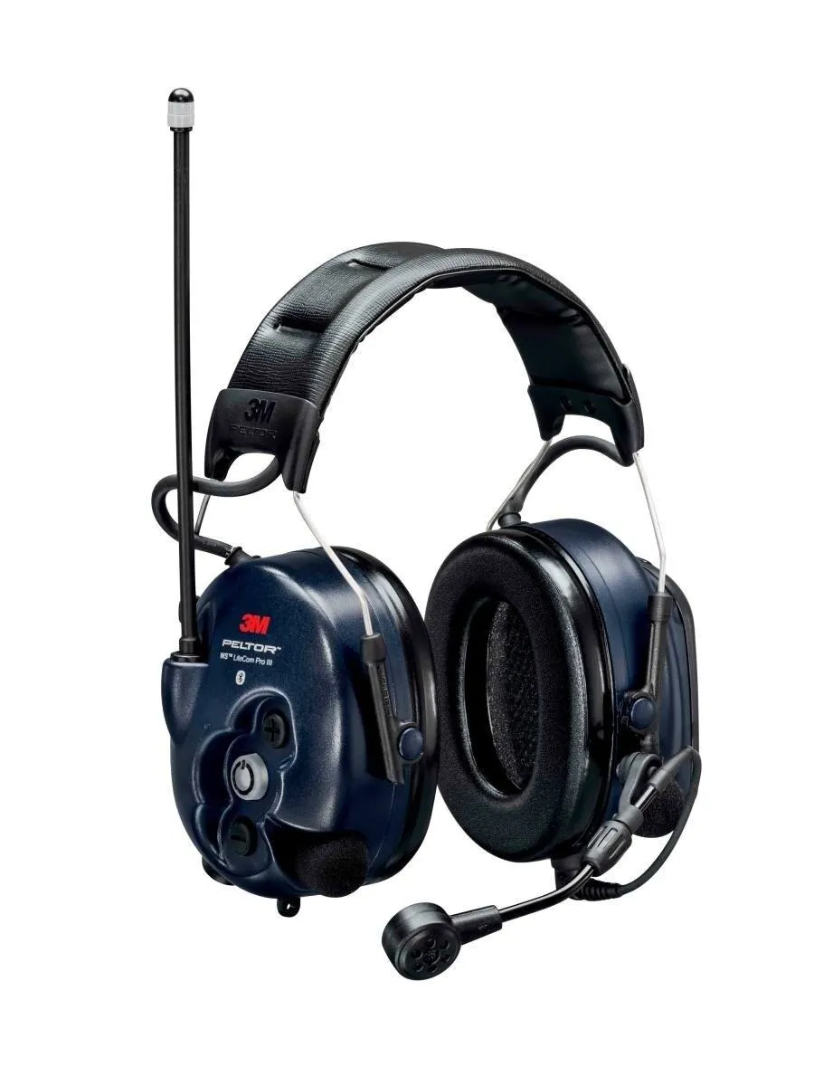 3M Peltor WS LiteCom Plus Headset PMR, 446 MHz, analog, Kopfbügel, MT73H7A4410WS6EU, Bluetooth-Funktion, blau