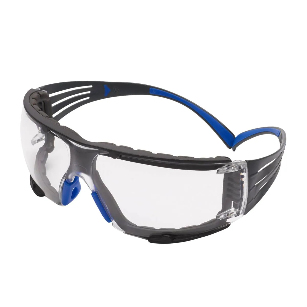 3M SecureFit 400 Schutzbrille, blau/grüne Bügel, Schaumrahmen, Scotchgard Anti-Fog-/Antikratz-Beschichtung (K&N), transparente Scheibe, SF401SGAF-BLU-F-EU