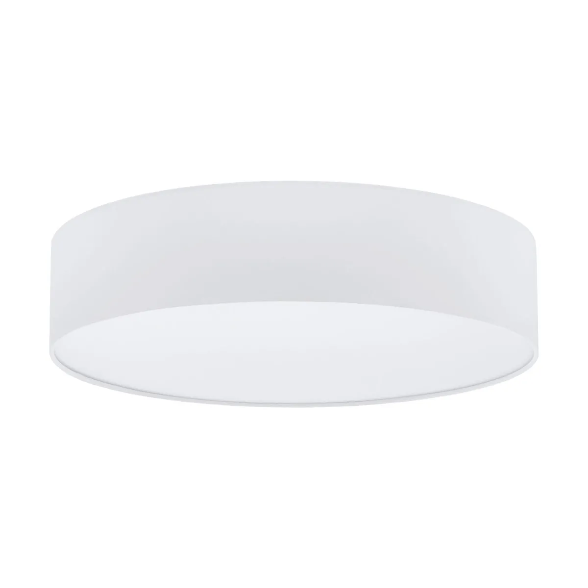 Flush Ceiling Light Colour White Round White Fabric Shade Bulb E27 3x60W