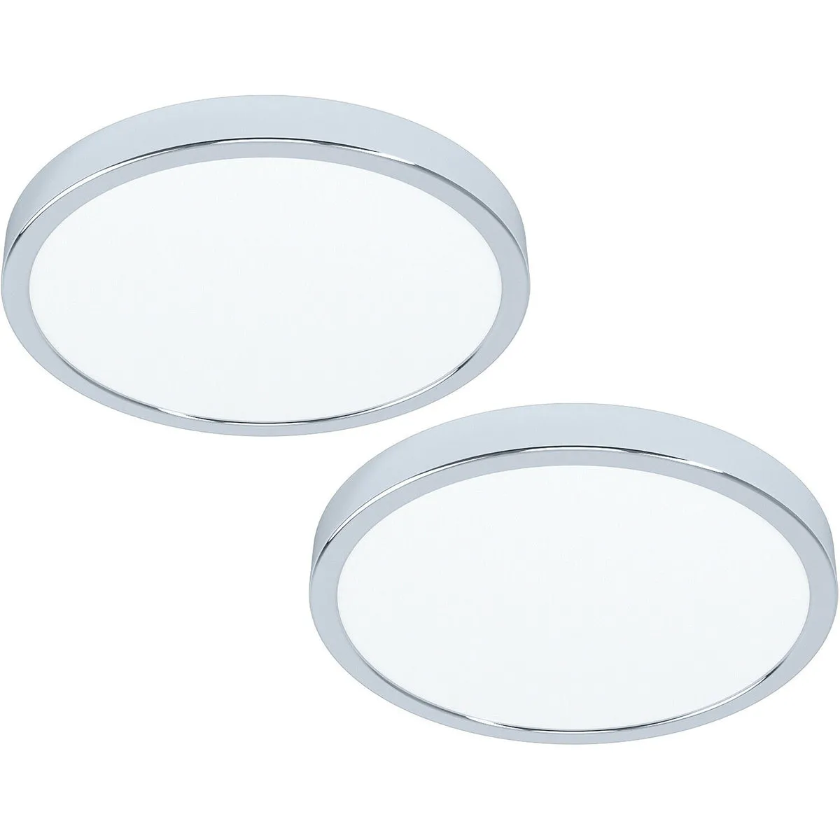 2 PACK Wall Flush Ceiling Light Colour Chrome Shade Round White Plastic LED 20W