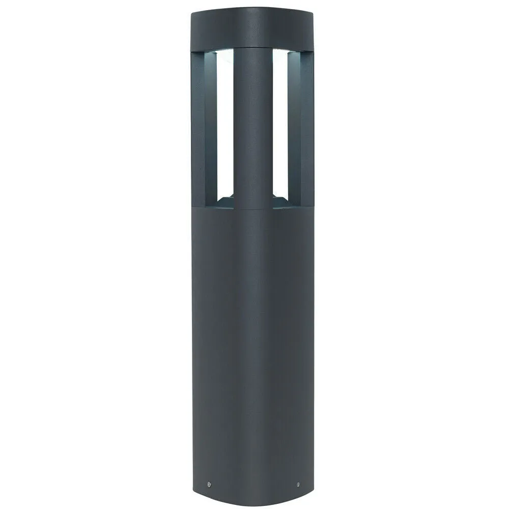 Outdoor Post Bollard Light Grey Triangle Modern Garden Driveway Path Lamp LED