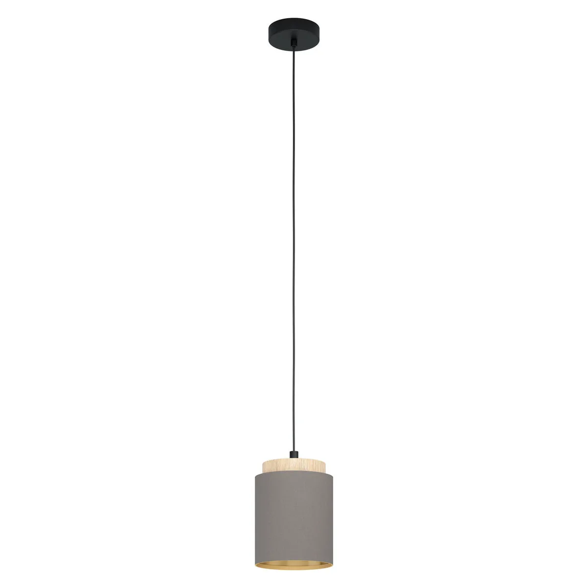 Pendant Light Colour Black Brown Shade Cappuccino Fabric Bulb E27 1x40W