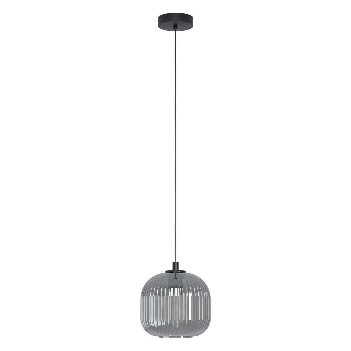Pendant Light Black Shade Black Transparent Glass Vaporized Bulb E27 1x40W