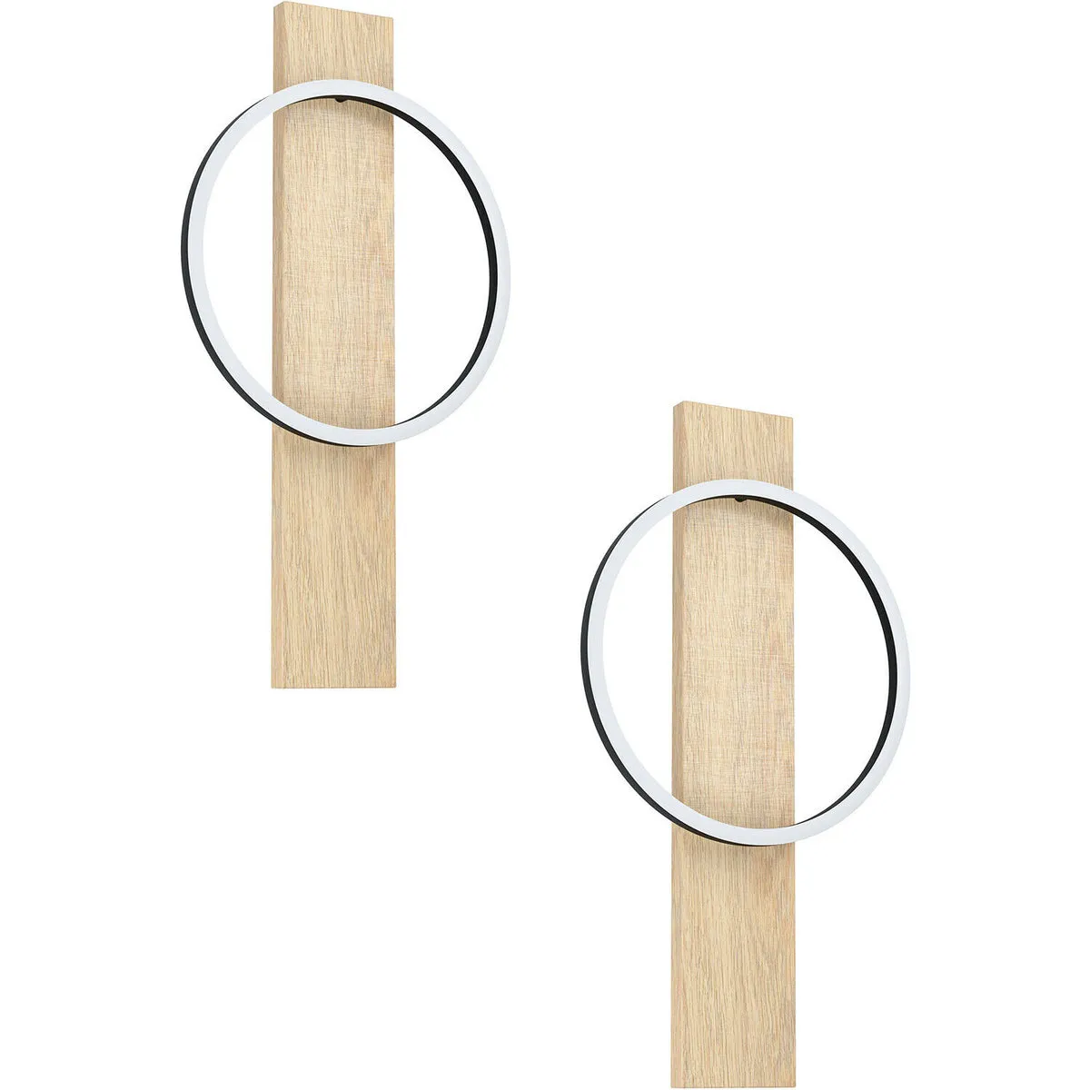 2 PACK Wall Flush Ceiling Light Colour Black Brown Shade White Plastic LED 12W