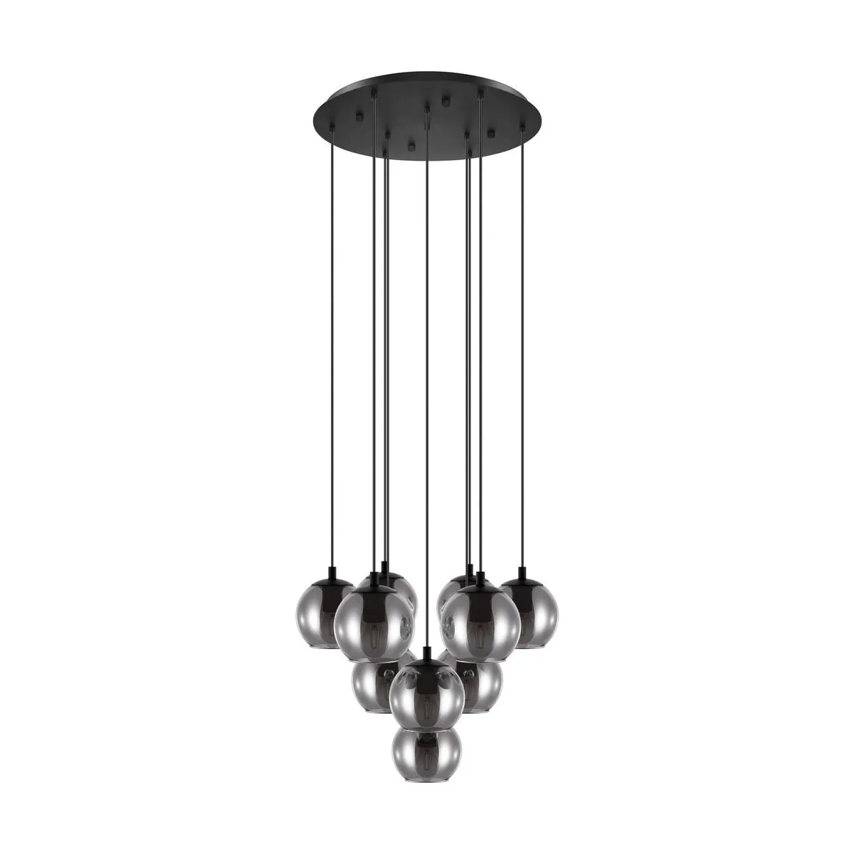 Pendant Light Colour Black Shade Black Transparent Glass Vaporized E27 10x40W