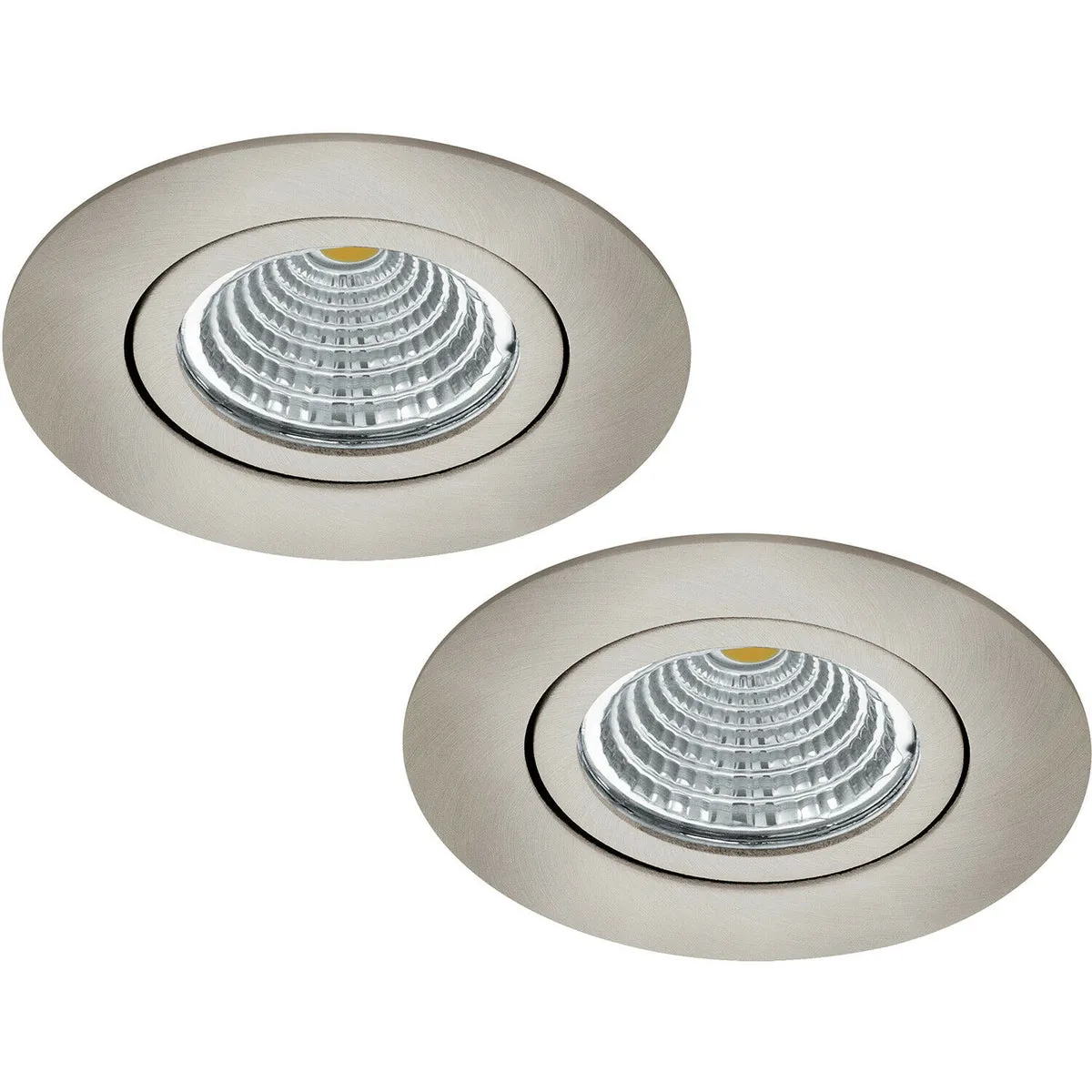 2 PACK Wall / Ceiling Recess Round Downlight Satin Nickel Spotlight 6W LED