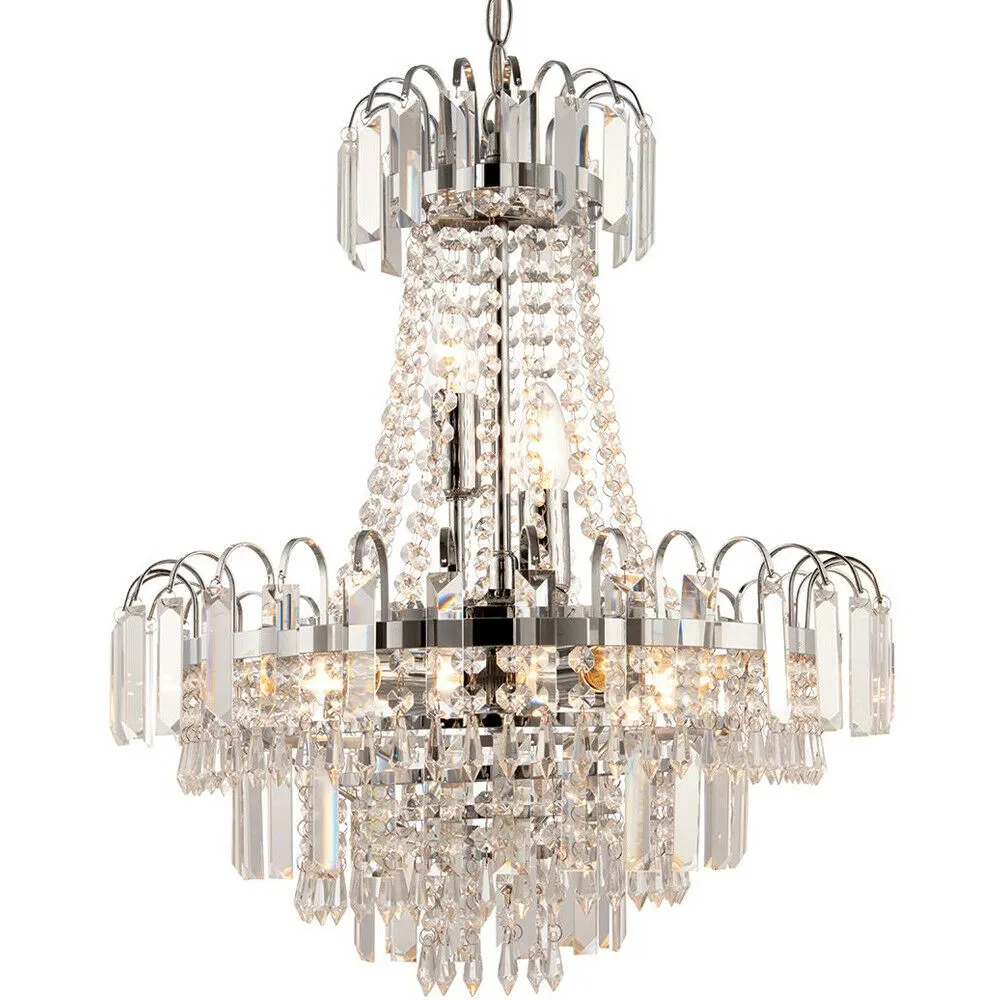 Hanging Ceiling Chandelier Pendant 6 Light Glass Retro Lamp Bulb Holder Fitting