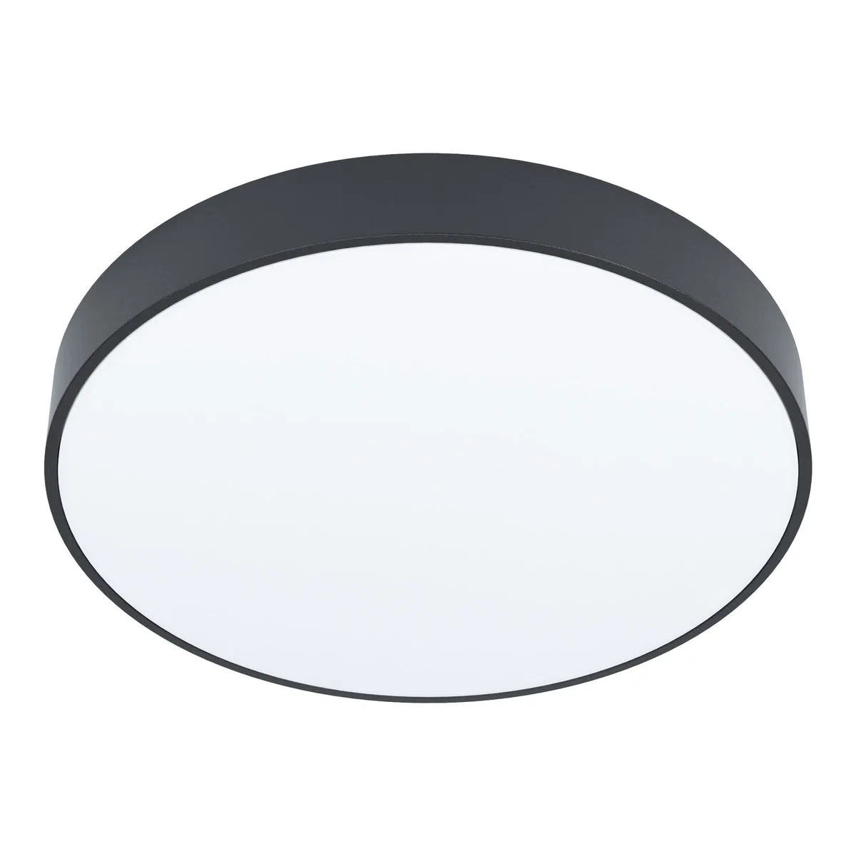 Flush Ceiling Light Colour Black Shade White Plastic Bulb LED 18W Included