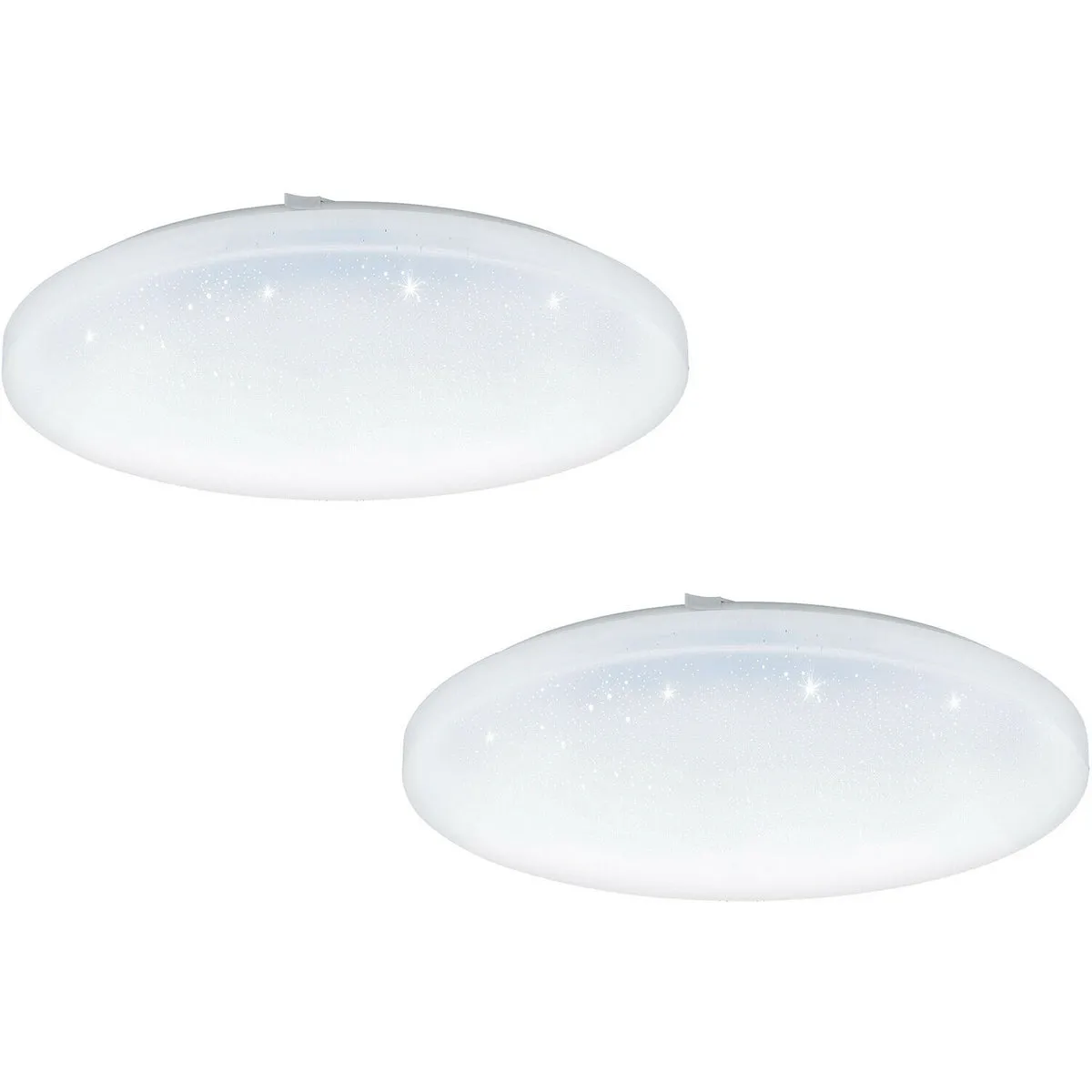 2 PACK Wall Flush Ceiling Light White Shade White Plastic Crystal Effect LED