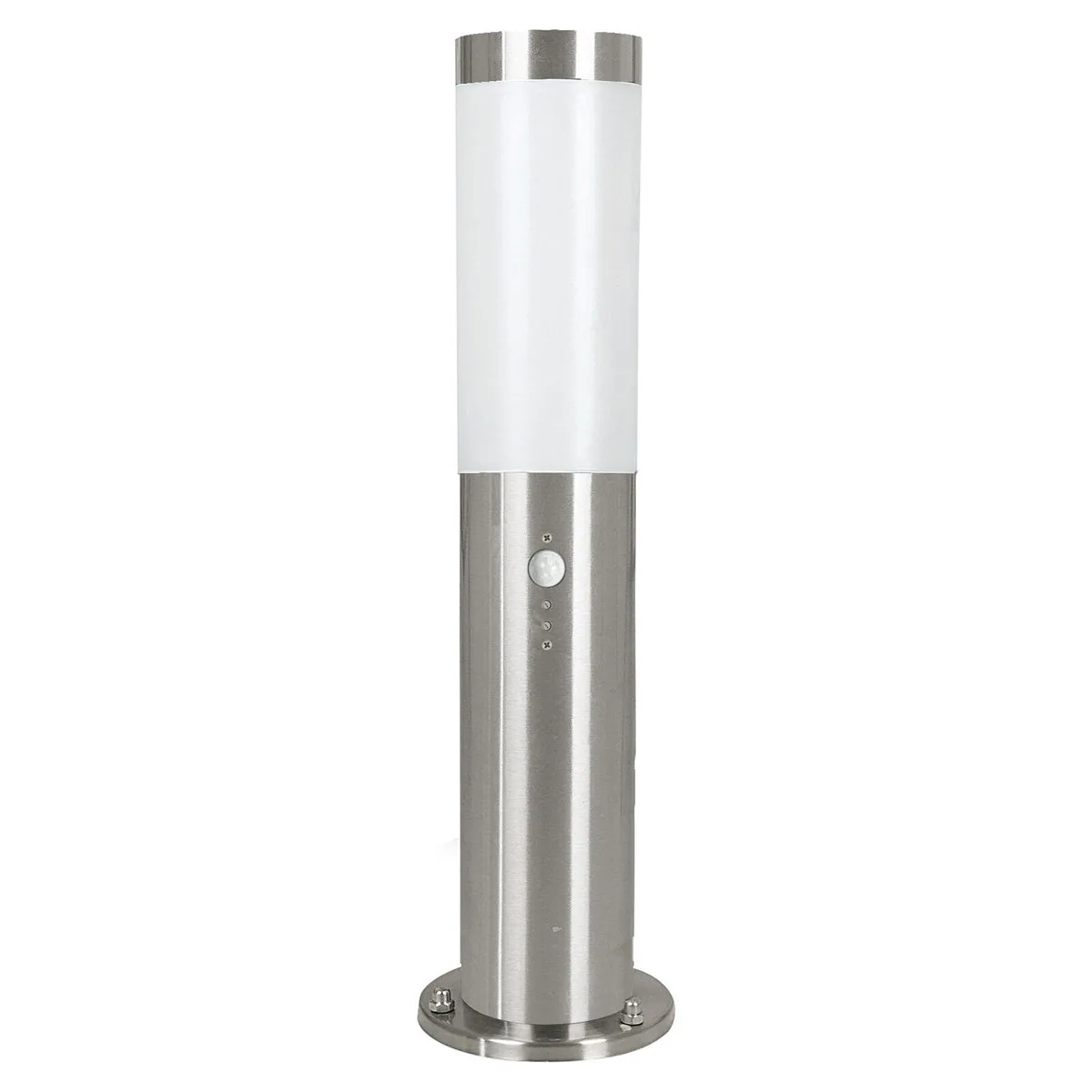 IP44 Outdoor Bollard Light & PIR Sensor Stainless Steel 12W E27 450mm Lamp Post