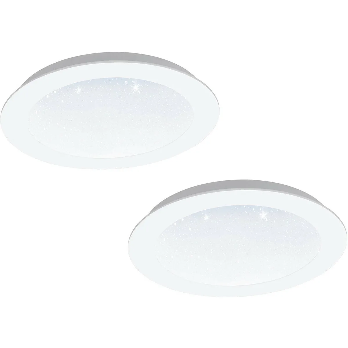 2 PACK Wall / Ceiling Flush Downlight White & Crystal Effect 14W LED Spotlight