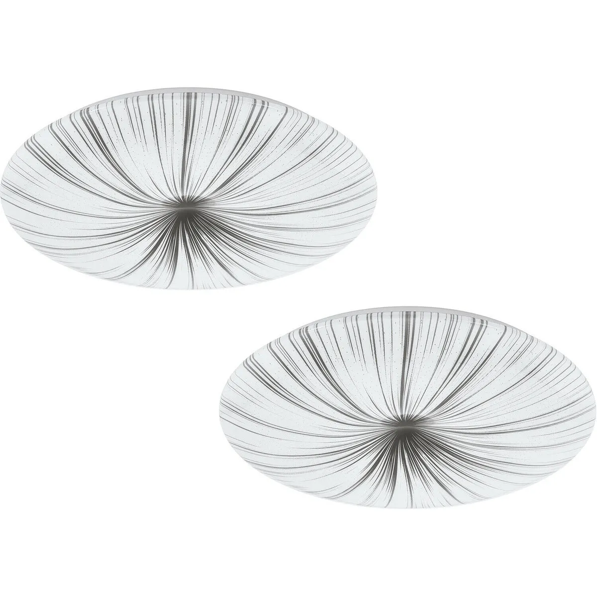 2 PACK Wall Flush Ceiling Light Colour White Shade White Silver Plastic LED 33W