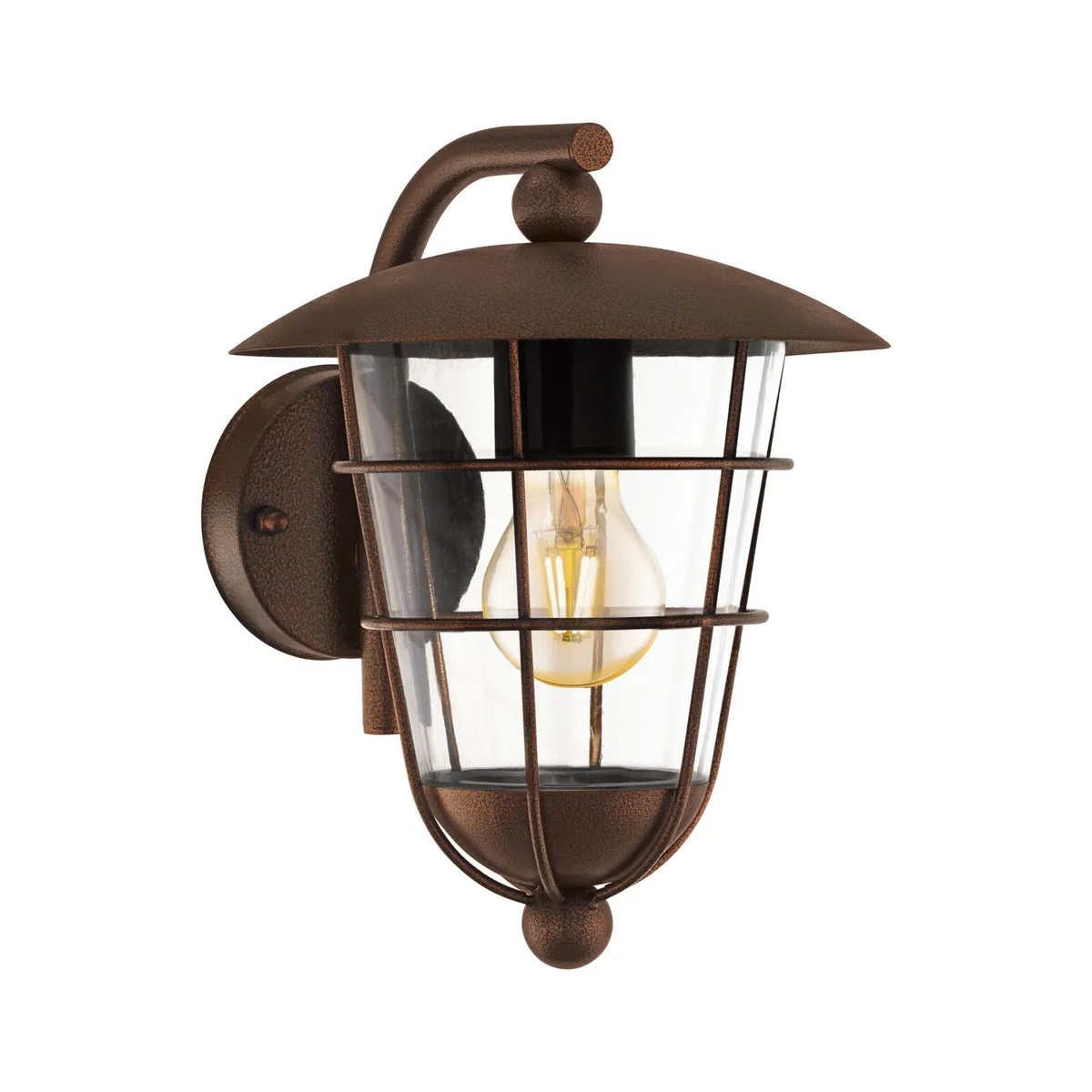 IP44 Outdoor Wall Light Brown Fisherman Lantern 1 x 60W E27 Bulb Porch Lamp
