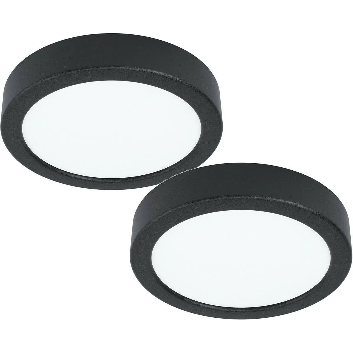 2 PACK Wall / Ceiling Light Black 160mm Round Surface Mounted 10.5W LED 3000K