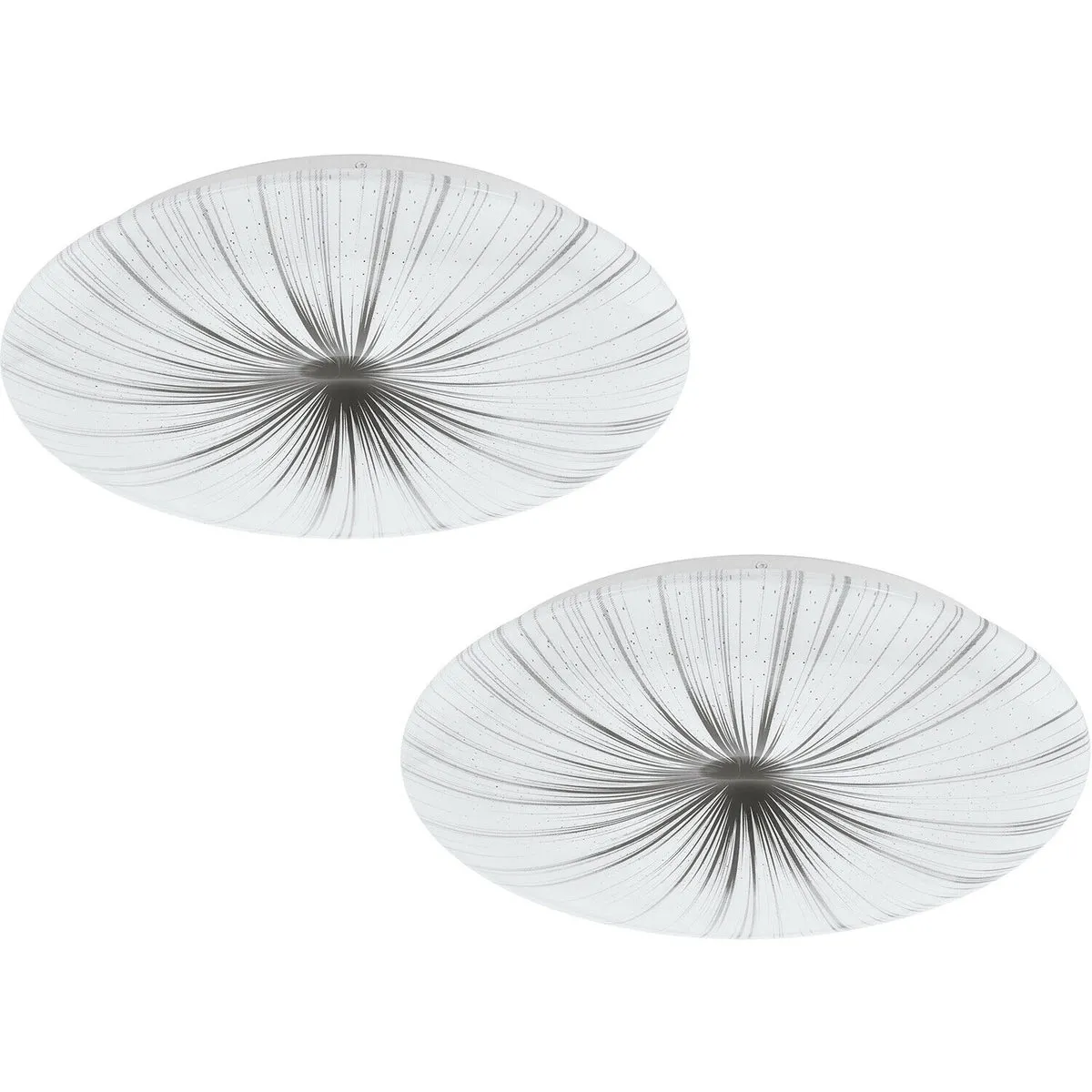 2 PACK Wall Flush Ceiling Light Colour White Shade White Silver Plastic LED 24W