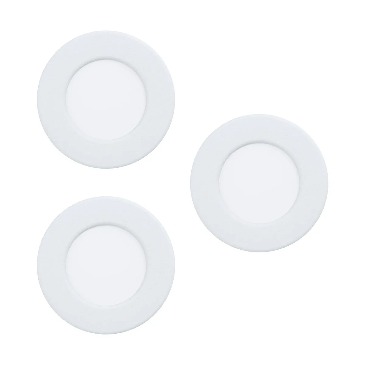 3 PACK Flush Ceiling Downlight White Steel 2.7W Built in LED 85mm 3000K