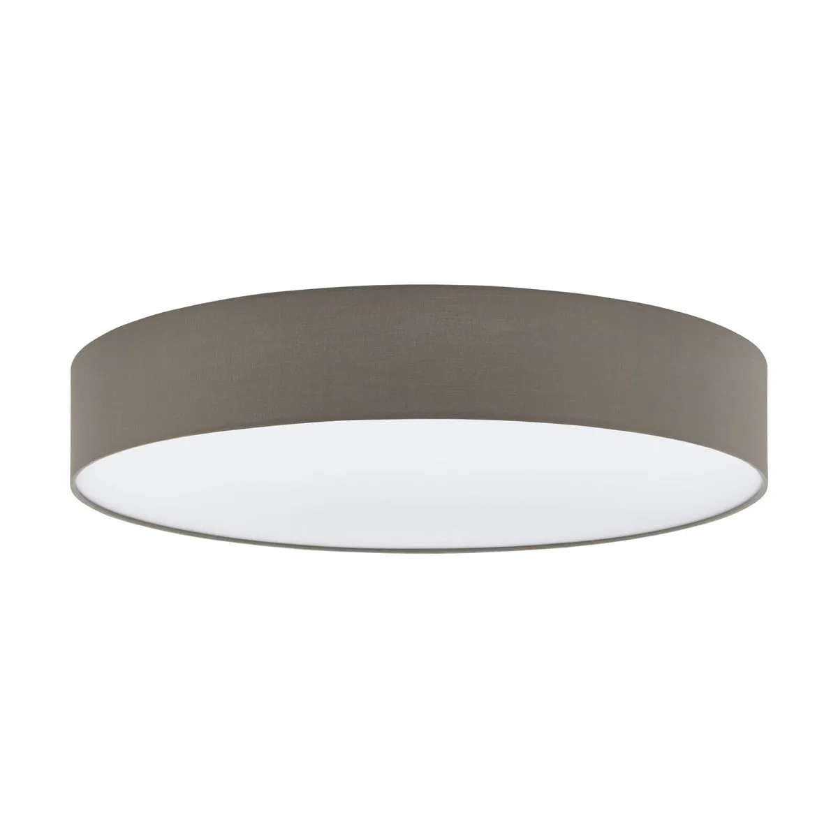 Flush Ceiling Light Colour White Shade Taupe White Fabric Bulb E27 5x25W
