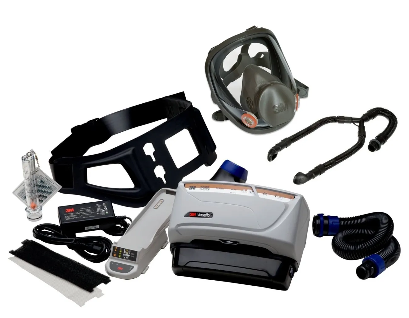 3M TR-619+ Versaflo Starterpaket inkl. TR-602E, Zubehör, 3M Versaflo Luftschlauch BT-63 leichte Ausführung und 3M 6800M Vollmaskenkörper Thermoplastisches Elastomer/Polypropylen Größe M