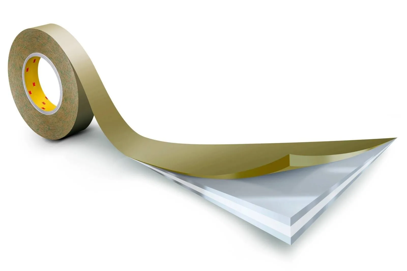 3M Doppelseitiges Klebeband mit Papiervlies-Träger 9416, Weiß, 12 mm x 66 m, 0,05 mm