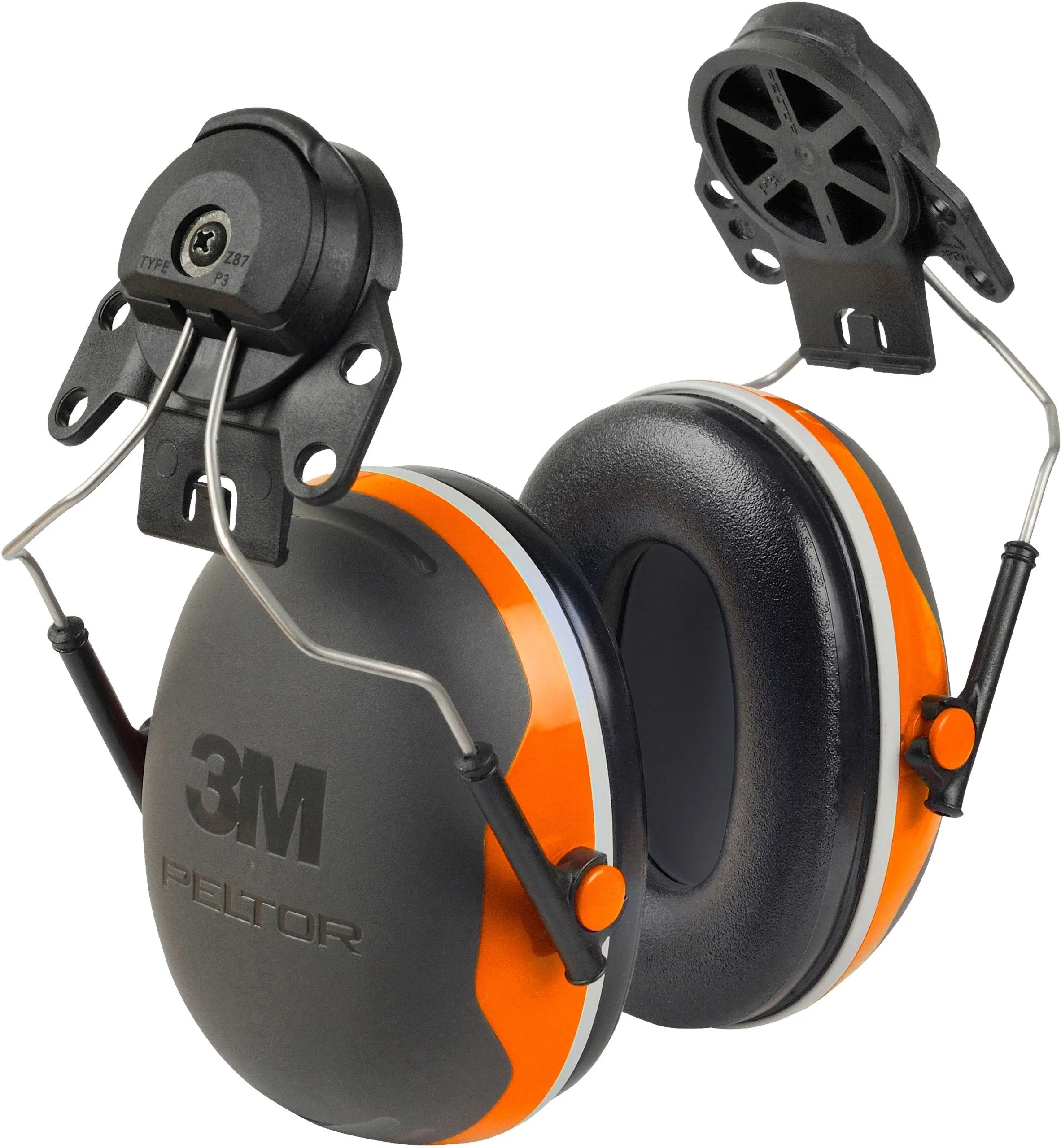 3M Peltor Kapselgehörschutz, X4P3E Helmbefestigung, orange, SNR = 32 dB mit Helmadapter P3E (für alle 3M Helme, ausgenommen G2000)