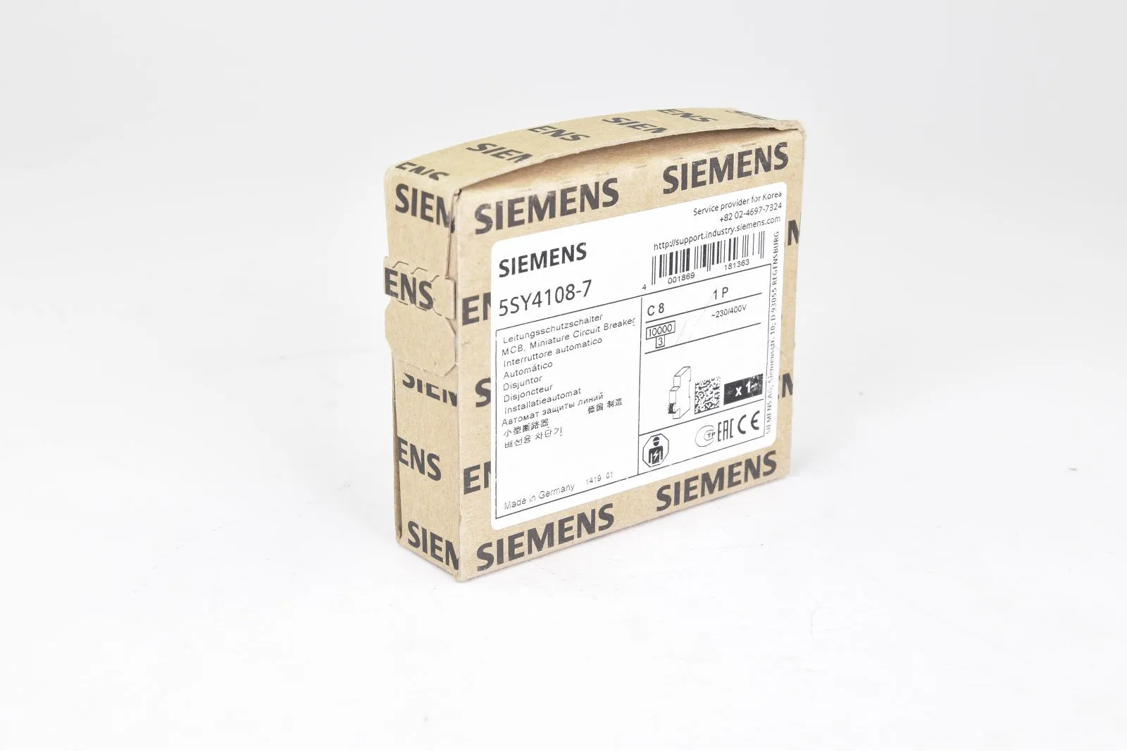 SIEMENS 5SY4108-7, Leistungsschutzschalter, C8