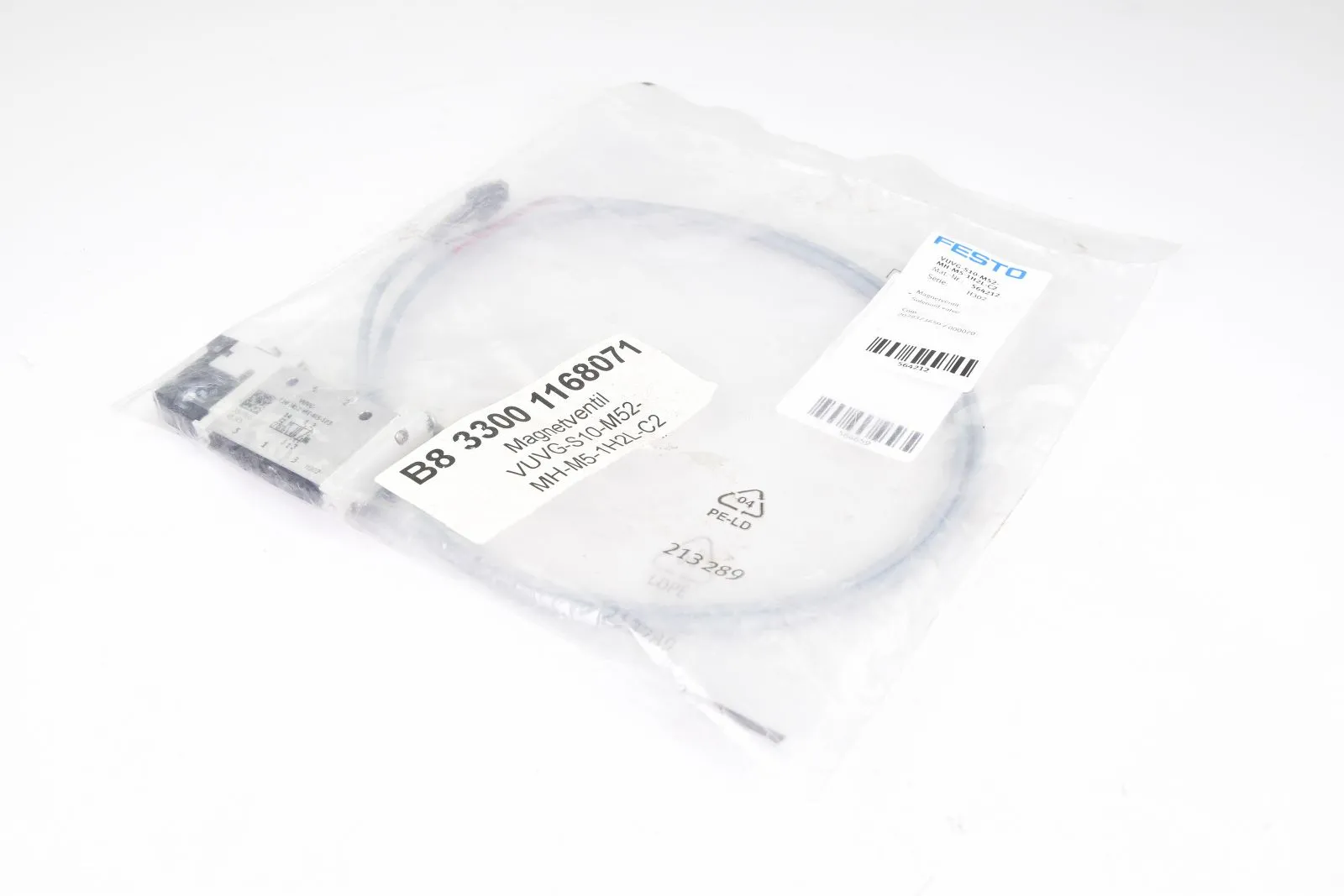 FESTO 564212 (574351 + 566659), Set: Magnetventil mit Steckdosenleitung, L=1m