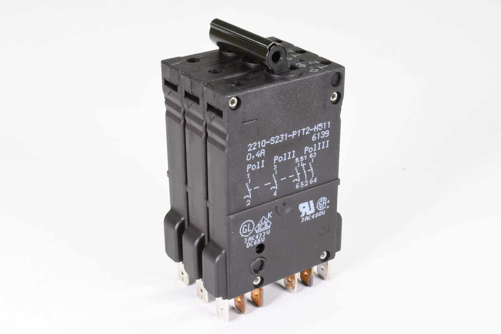 E-T-A 2210-S231-P1T2-H511-0,4A, Thermisch-magnetischer Schutzschalter