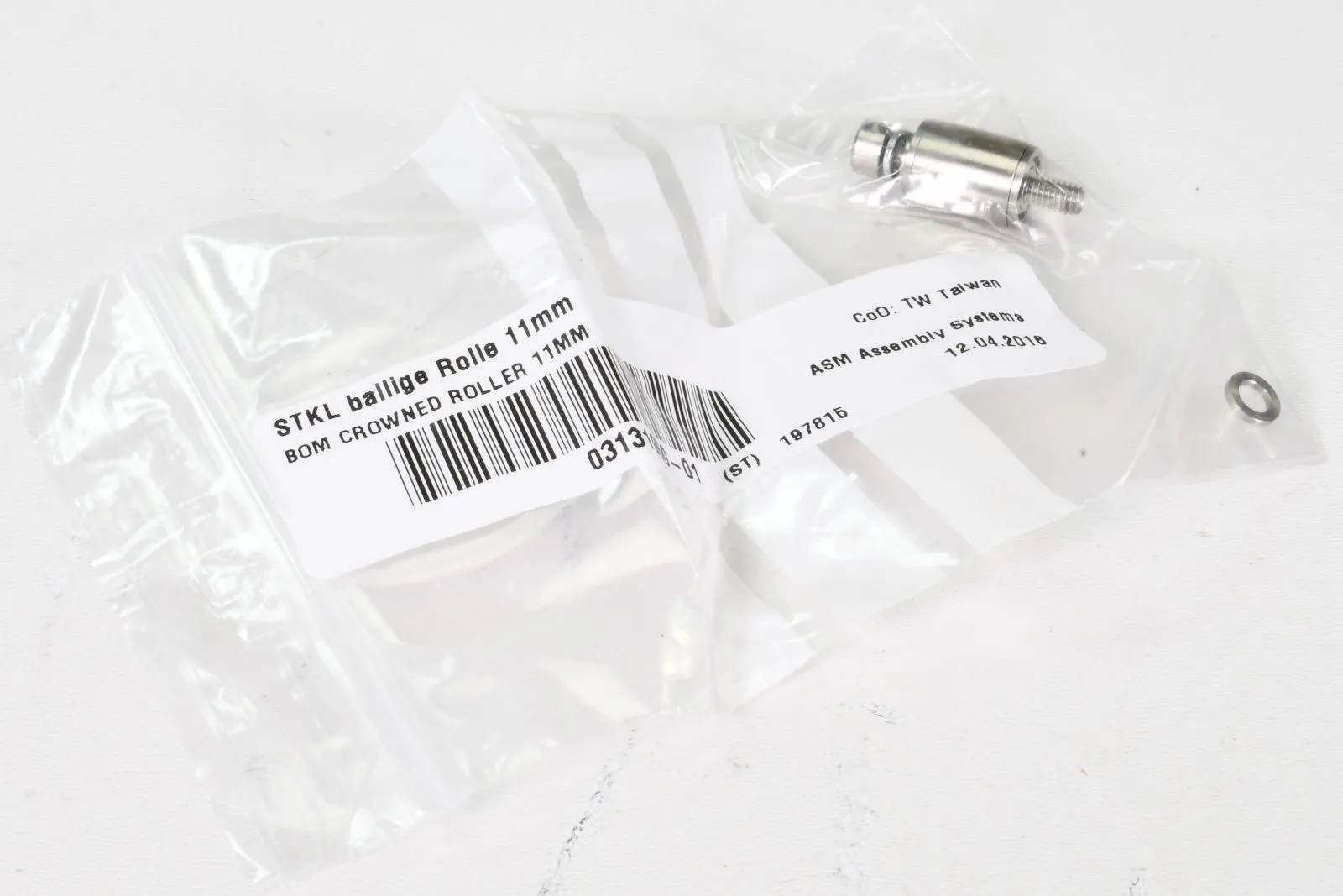 ASM ASSEMBLY SYSTEMS 03131950-01, STKL ballige Rolle, 11mm