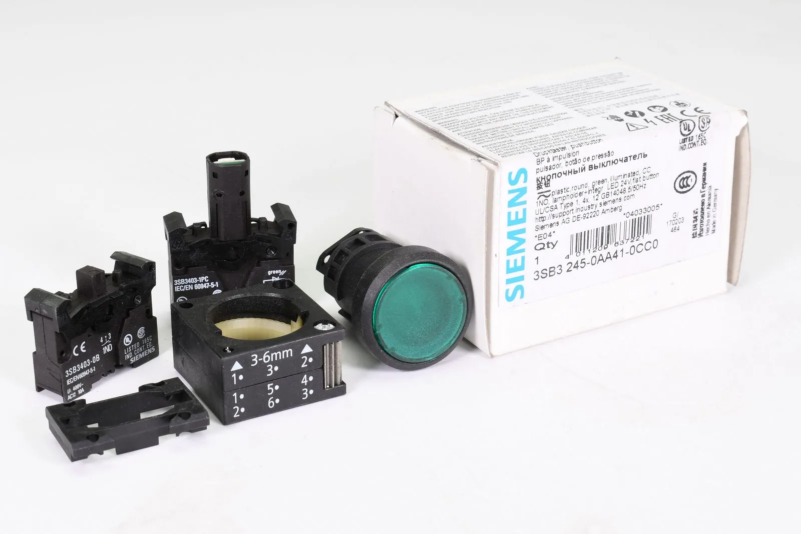 SIEMENS 3SB32450AA41-0CC0, Leuchtdrucktaster, E04