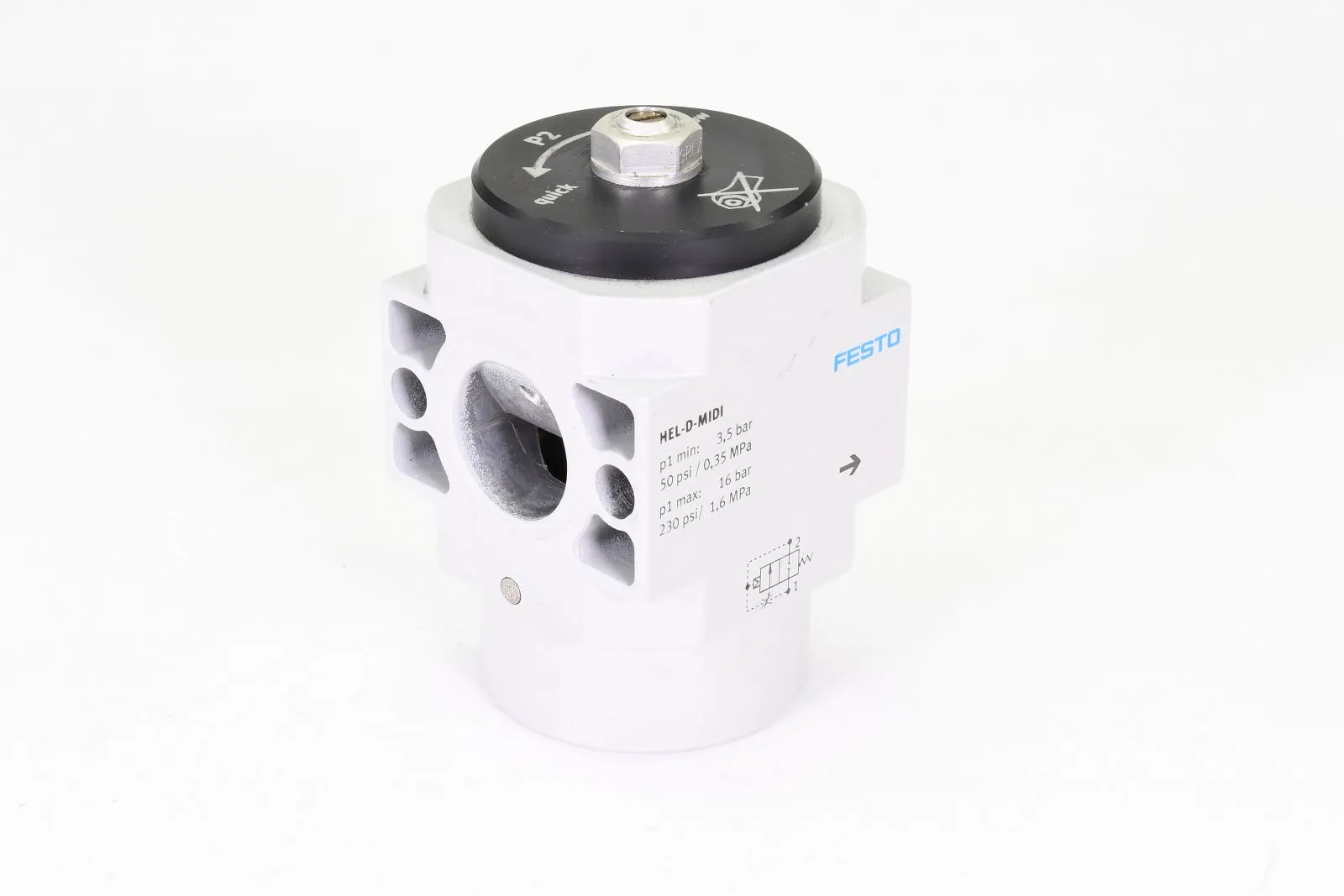 FESTO 170691, HEL-D-MIDI, Einschaltventil Design Mittiges Einstellelement