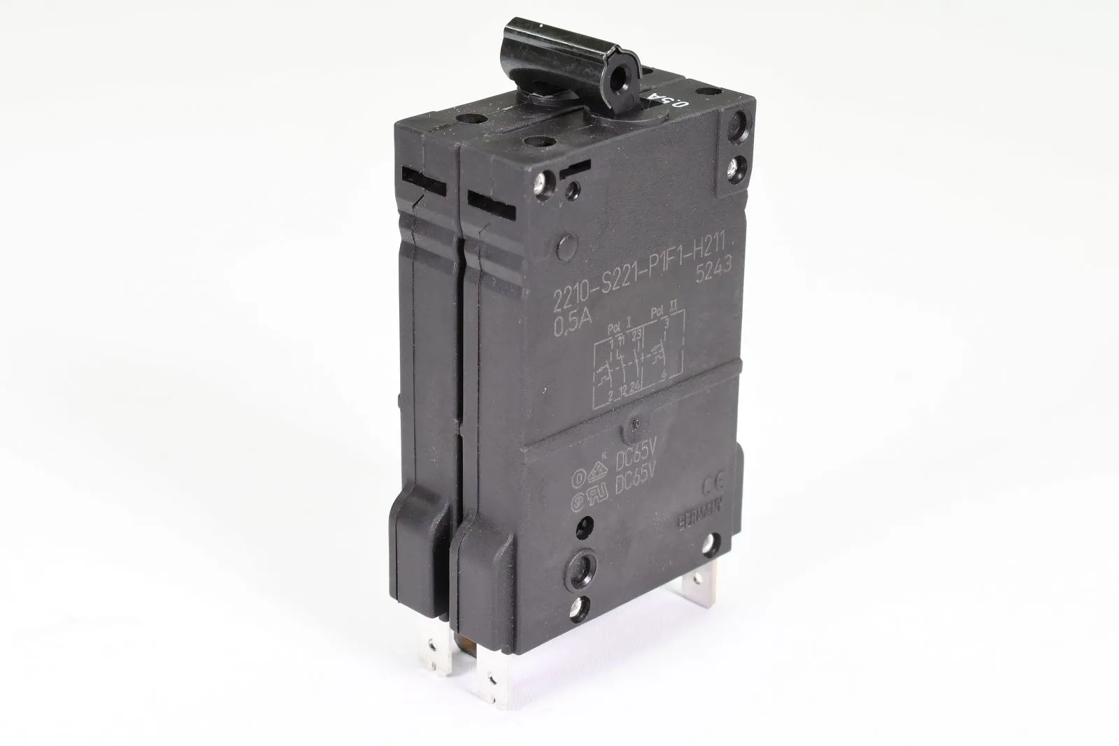 E-T-A 2210-S221-P1F1-H211-0,5A, Themisch-magnetischer Schutzschalter