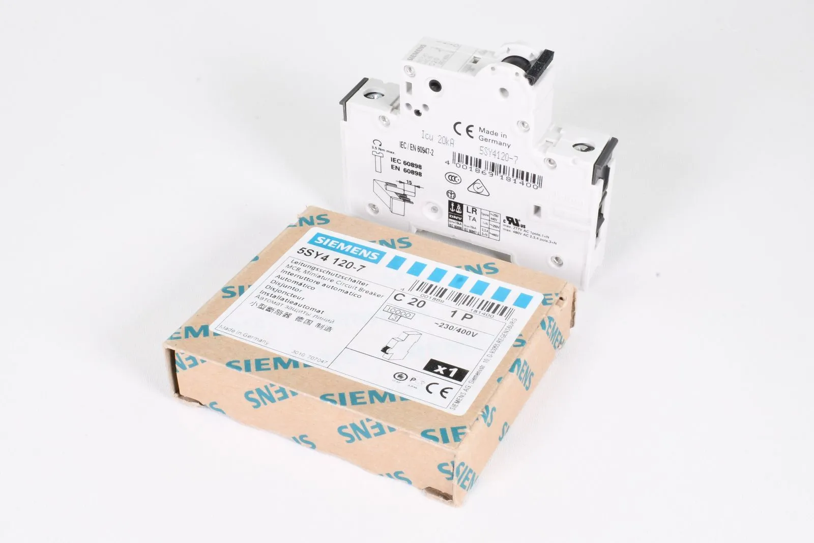 SIEMENS 5SY4120-7, Leistungsschutzschalter, C20