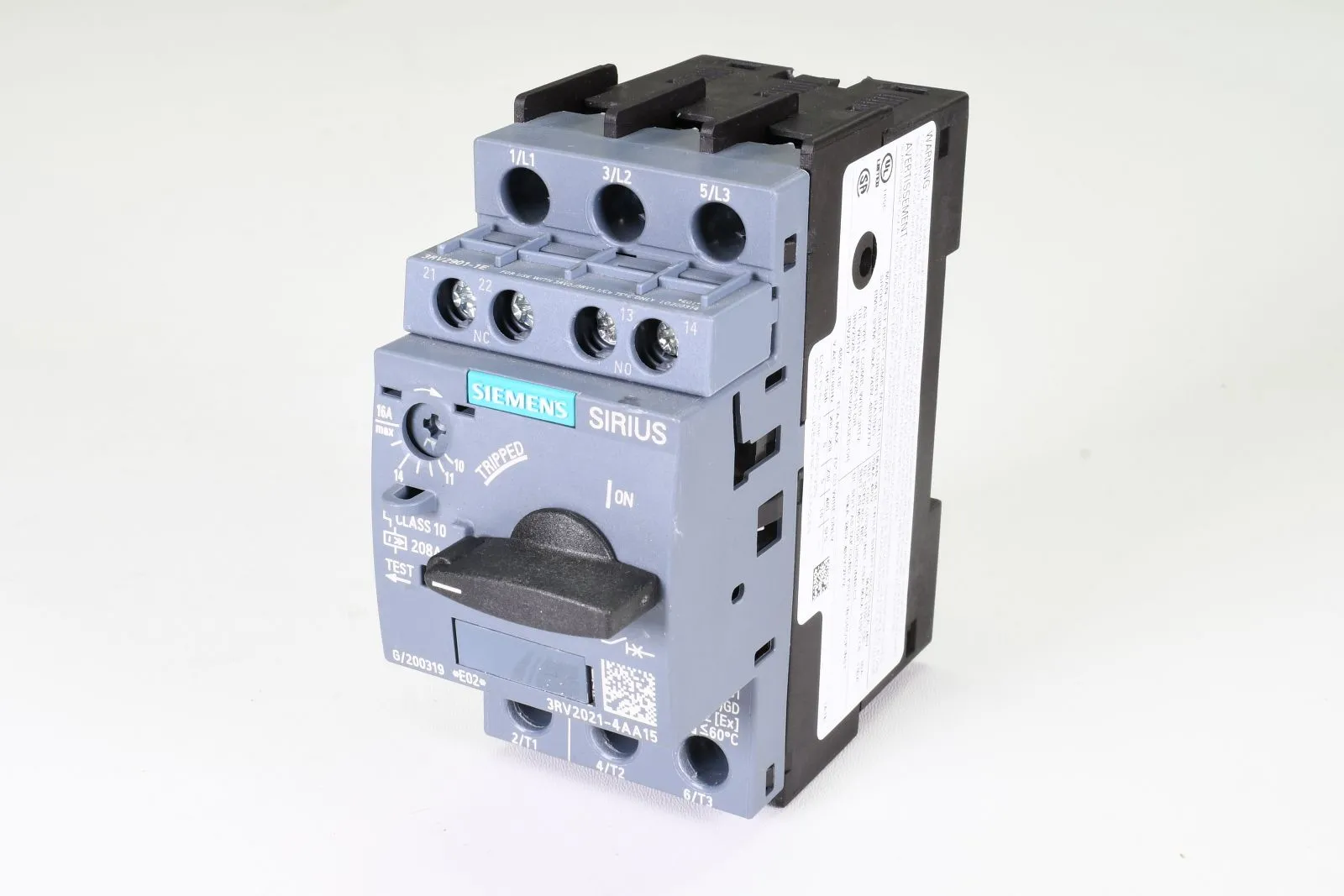 SIEMENS 3RV2021-4AA15, Leistungsschalter, E02 - Gehäuseschaden, Haltenase defekt