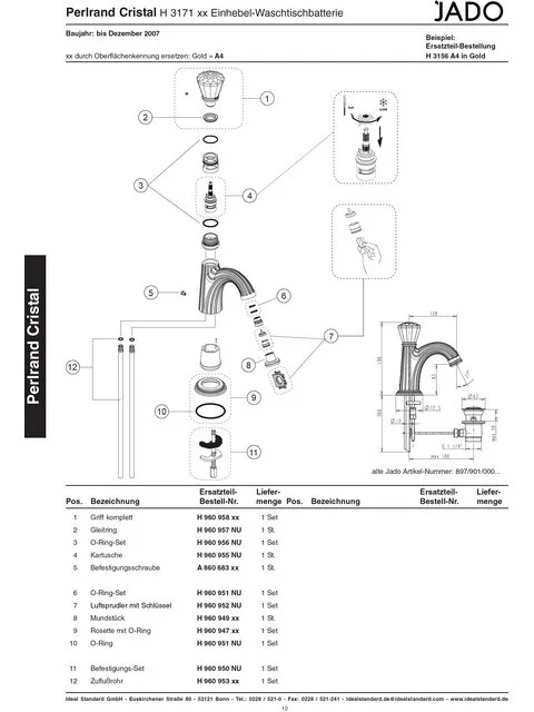 Ideal Standard Jado Perlator H960952NU