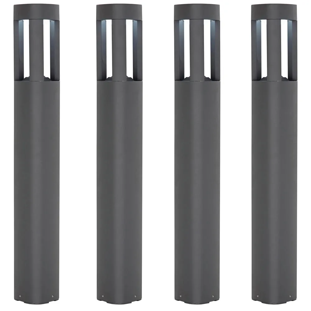 4 PACK Outdoor Post Bollard Light Grey Triangle IP54 Modern Driveway Lamp LED