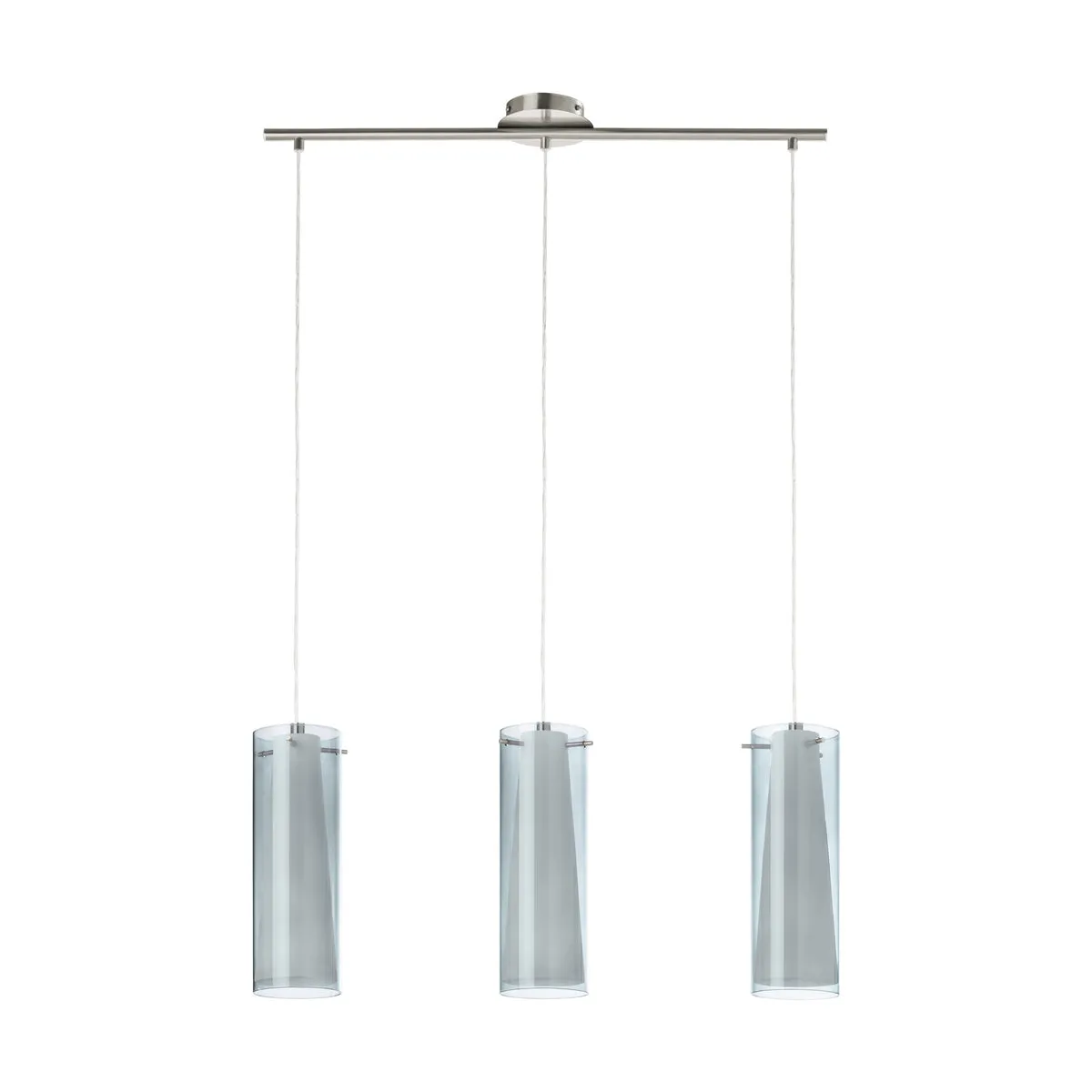Pendant Light Satin Nickel Black White Smoked Glass Opal Matt Bulb E27 3x60W