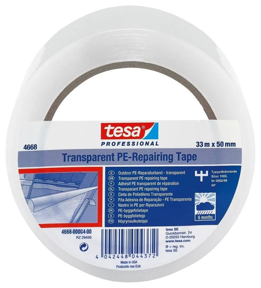 tesaband 4668 MDPE, 100mmx33m, farblos